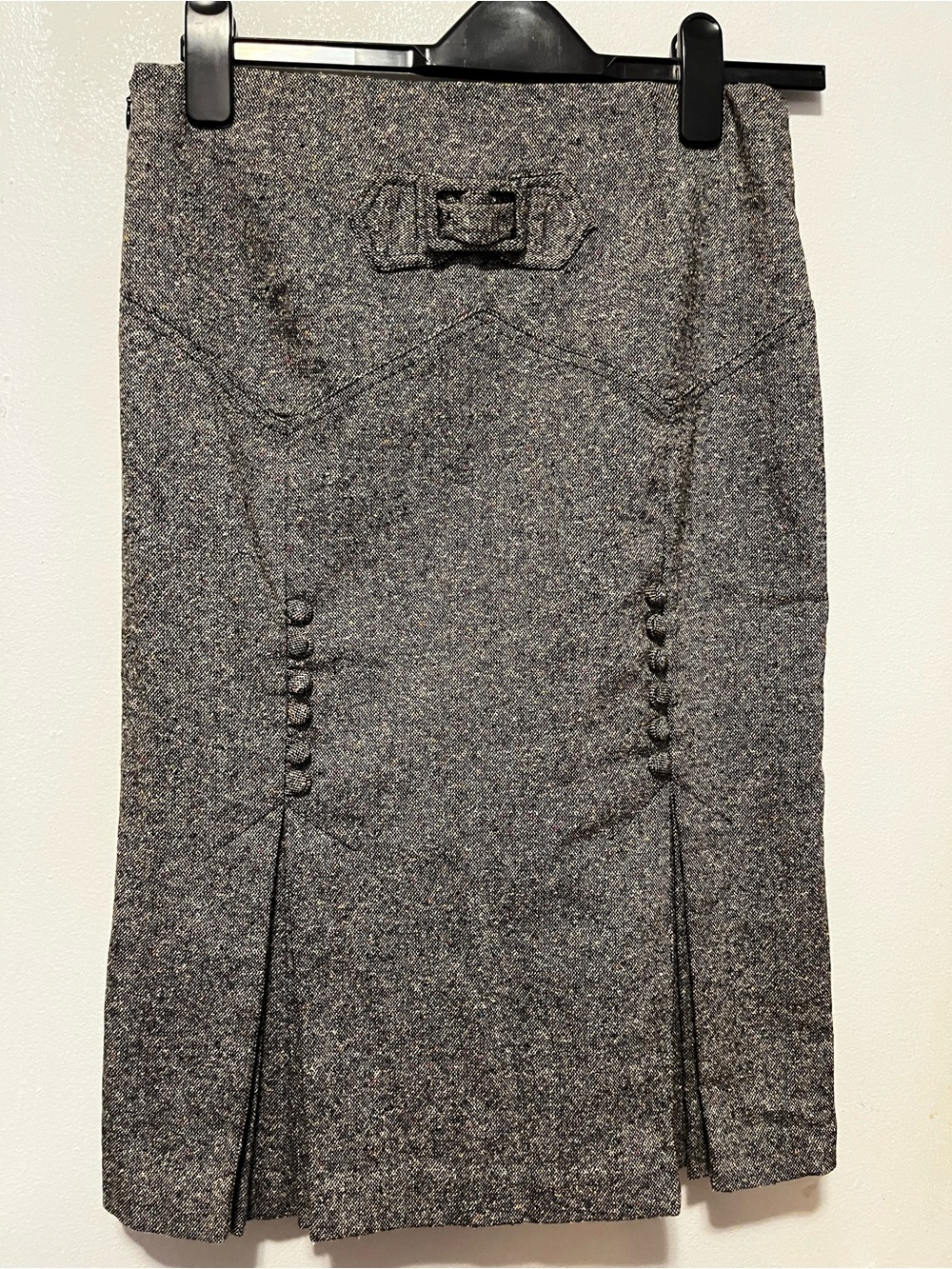 Victoria's Secret Gray Tweed Pencil Skirt with Button Trim